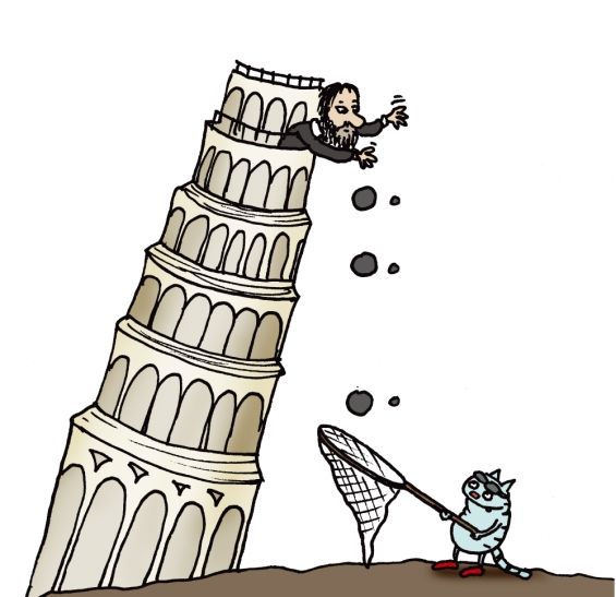 Kass ja Galileo uurivad vaba langemist