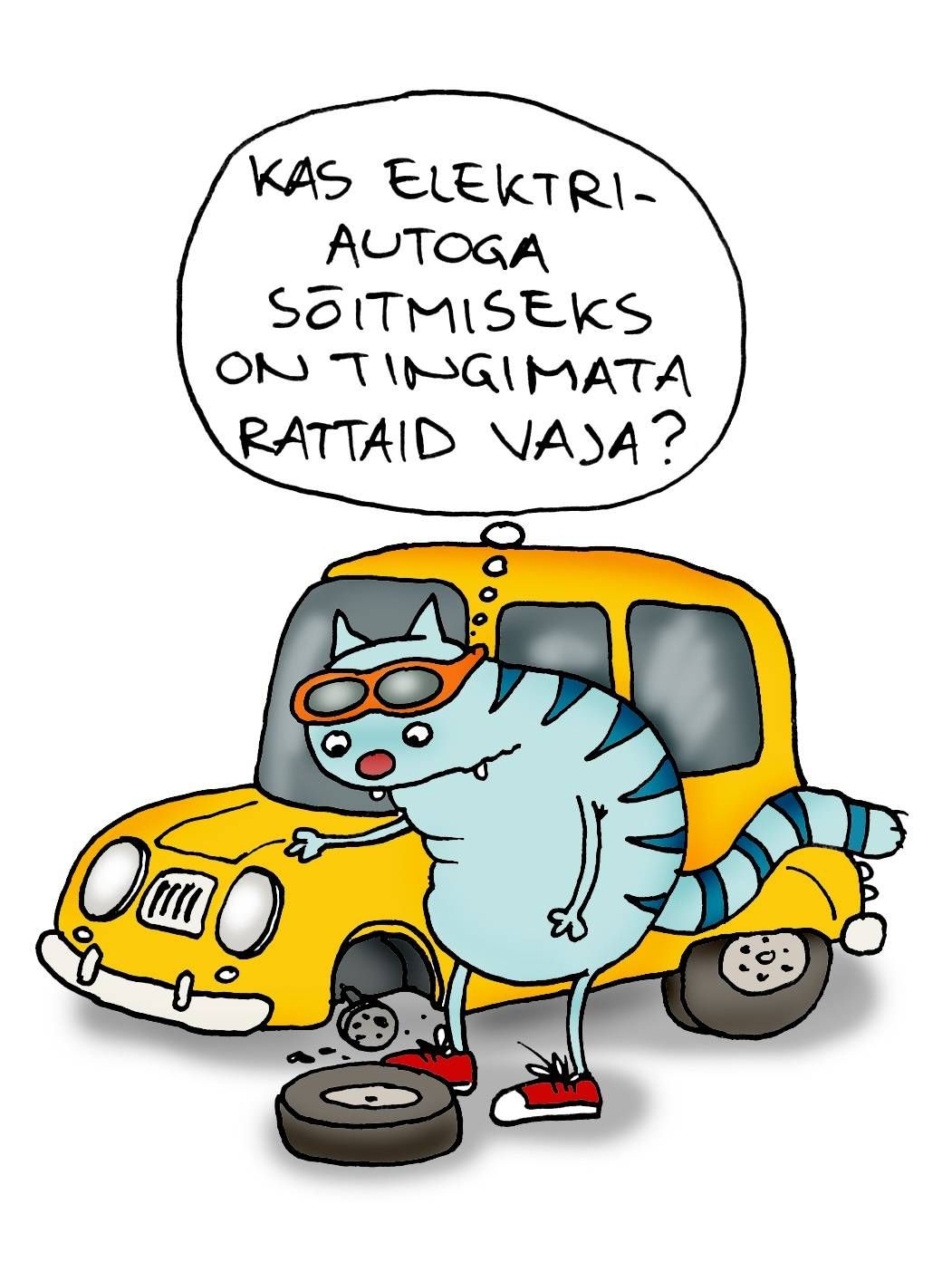 Kass küsib, kas elektriautole on vaja rattaid?