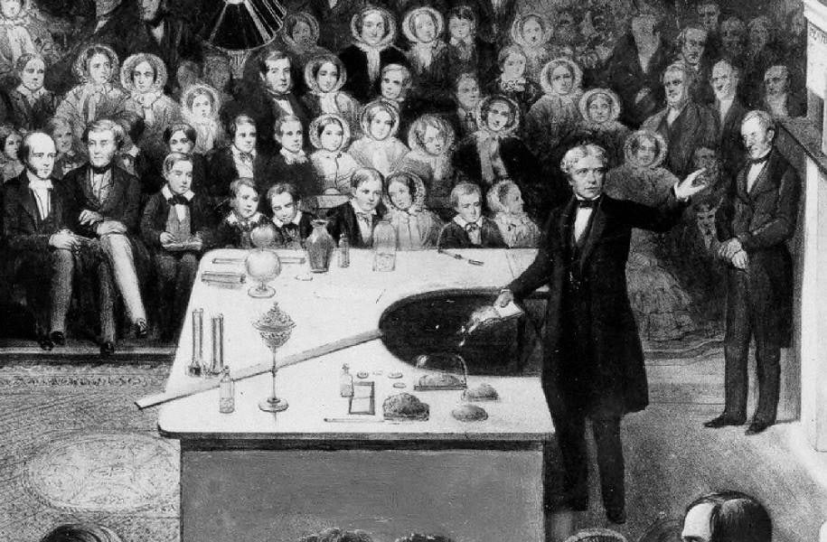 Faraday eksperimente demonstreerimas