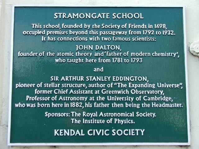 Arthur Stanley Eddington, mälestustahvel