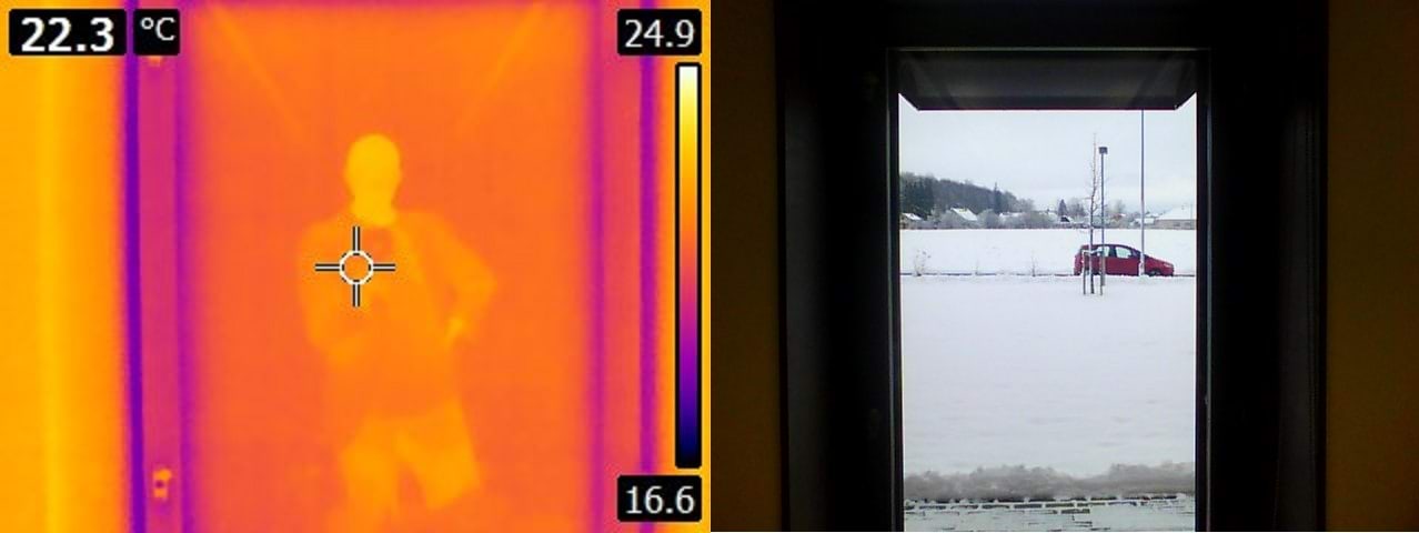 Window in the infrared camera