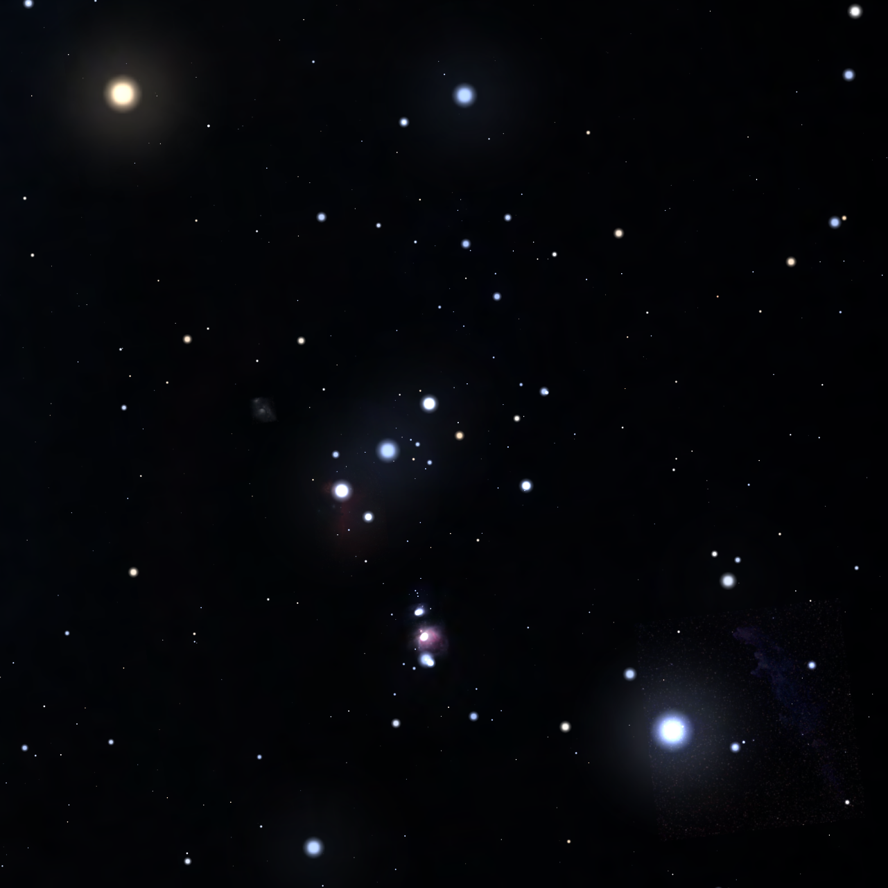 Orioni tähtkujusse kuuluvad tähed taevasfääril