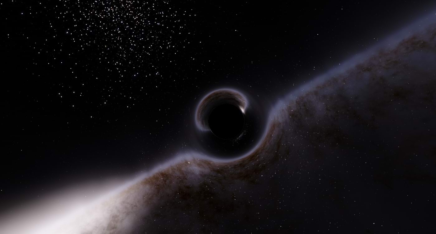Mitteaktiivne tähest tekkinud must auk. Simuleeritud pilt.