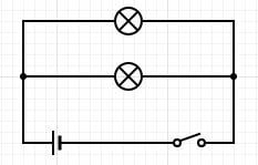 Circuit for two lamps in parallel.