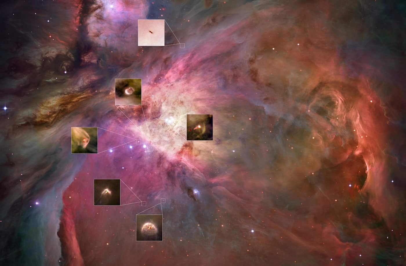 Orioni udu tähetekke piirkond ning mosaiik prototähtedest