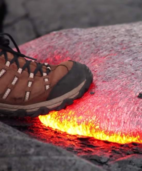 With a boot in the lava