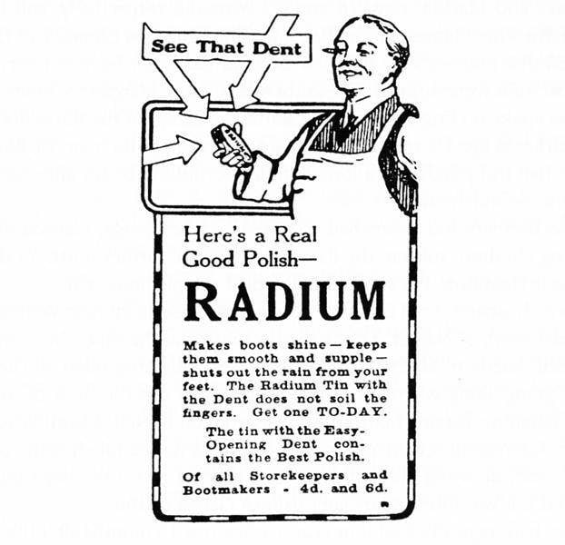 Radioaktiivne raadium - reklaam