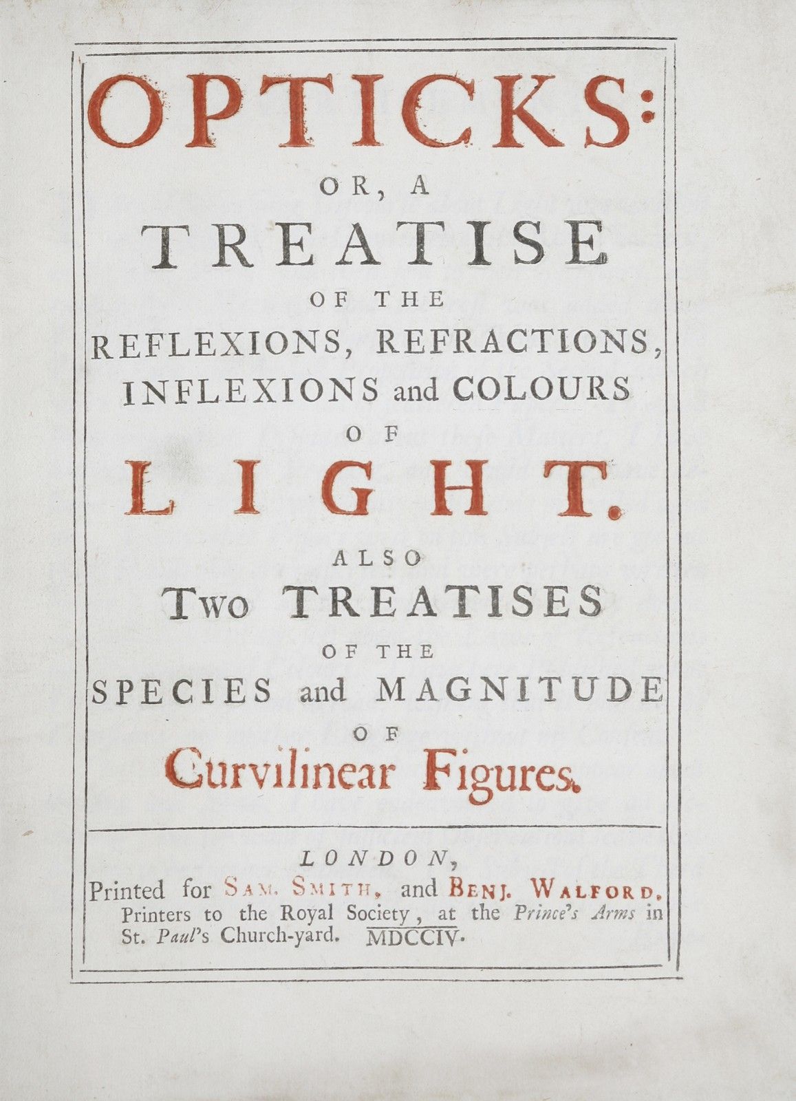 Newton Treatise of the Light