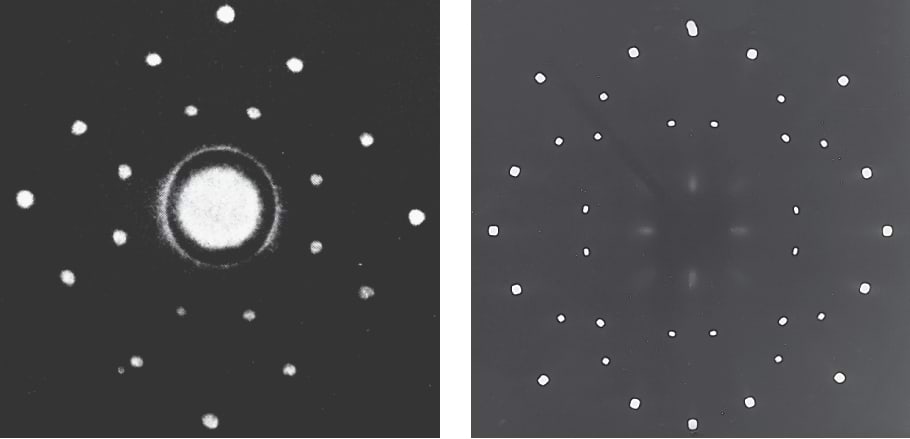 Elektronide ja röntgenkiirte difraktsioon soola kristallil