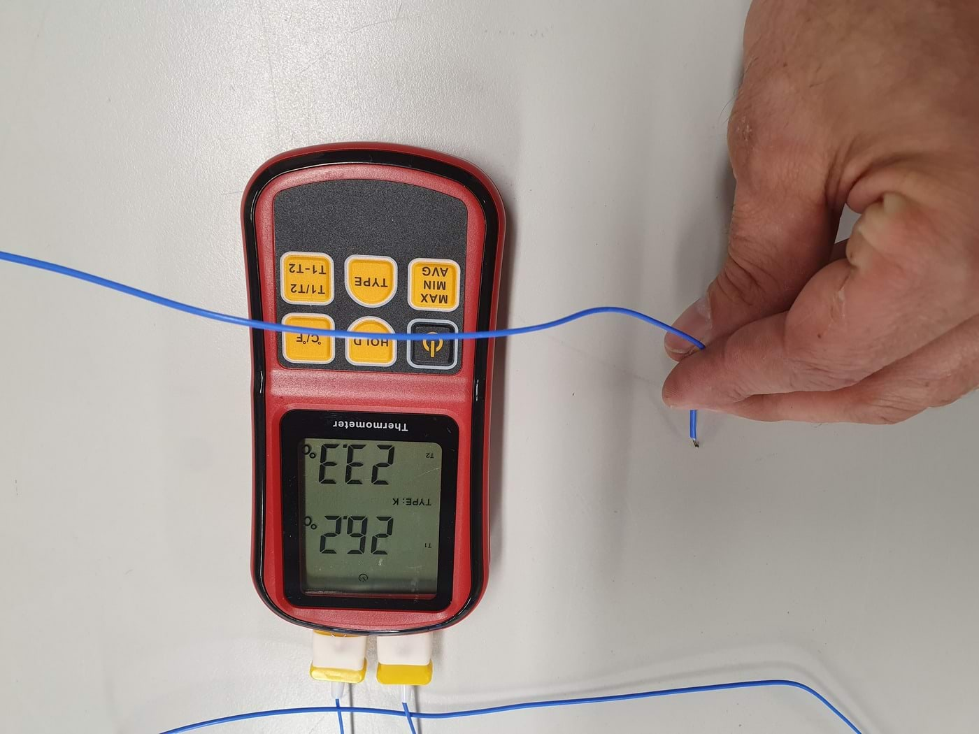 Tabletop temperature after heating