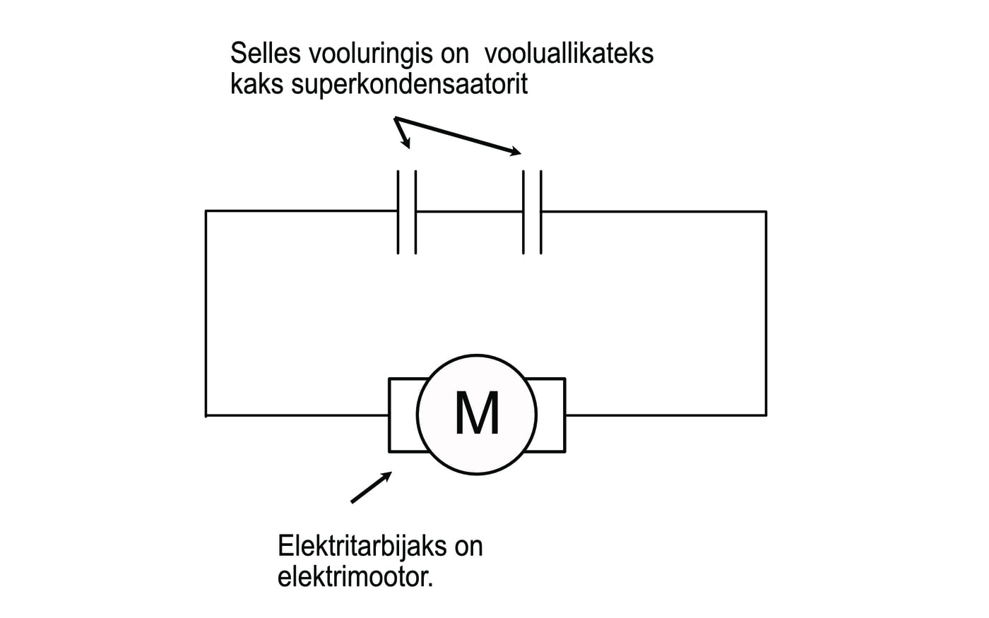 Two supercapacitors as a current source