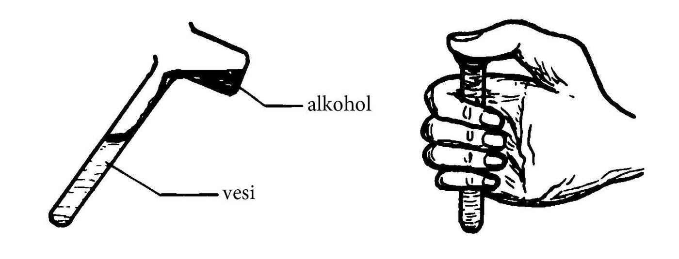 Kokkutõmbuv vedelike segu joonis