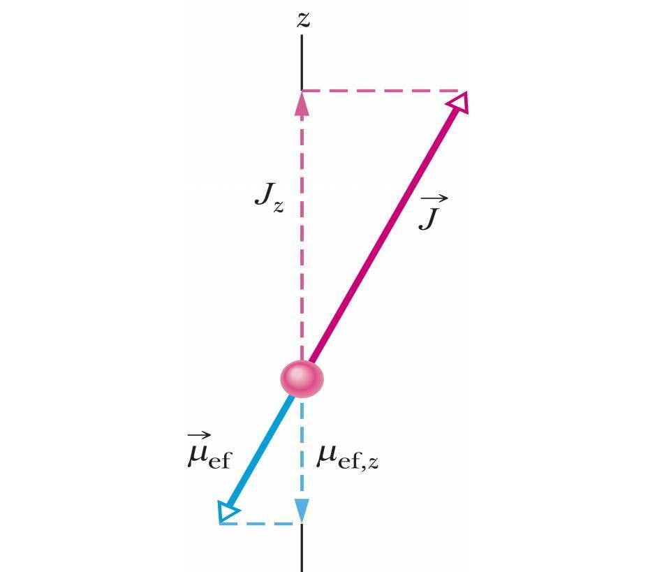Klassikaline mudel: summaarne impulsimomendi vektor ja efektiivse magnetmomendi vektor<br>