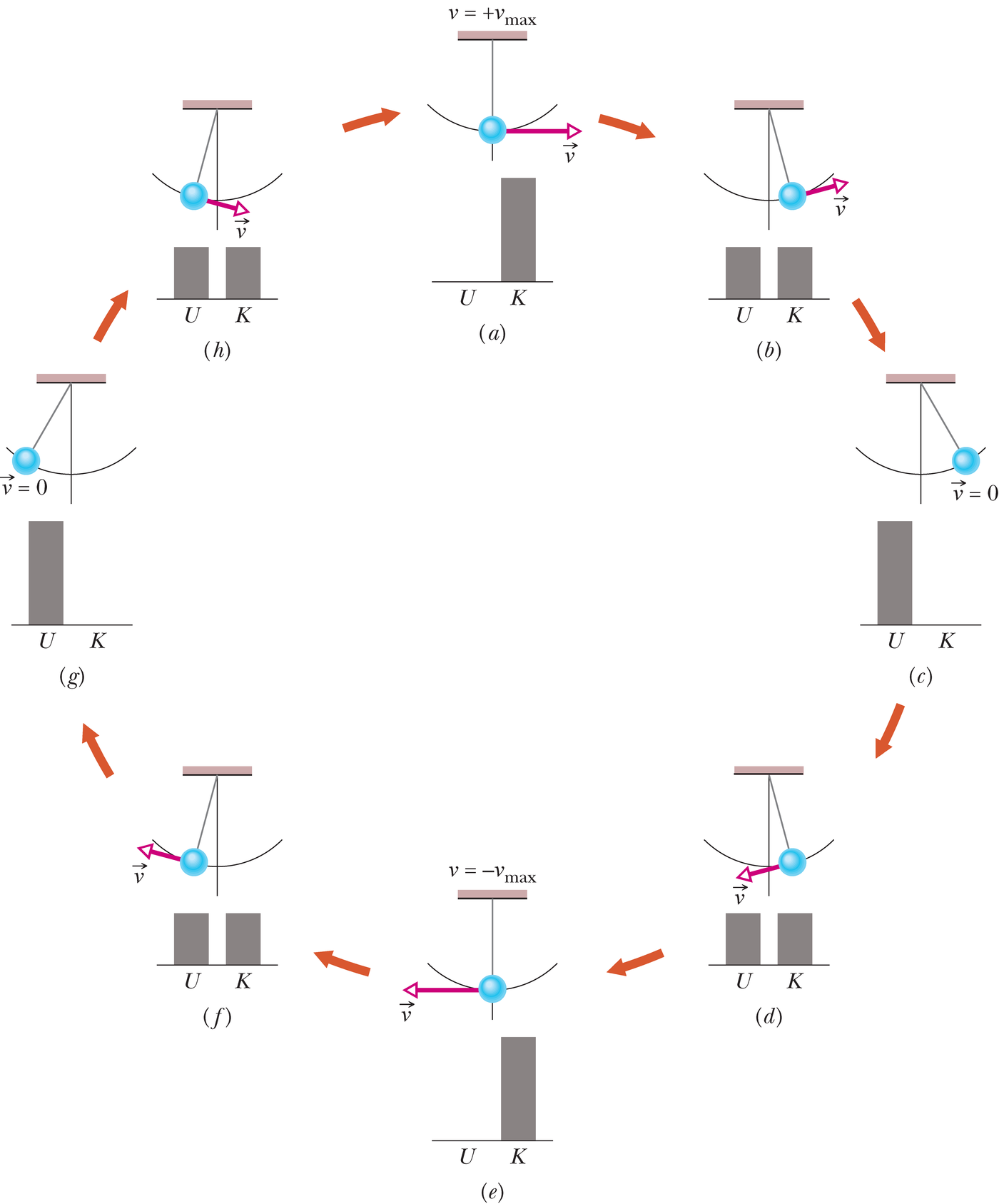 Matemaatilise pendli liikumise etapid
